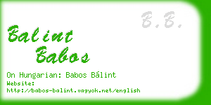 balint babos business card